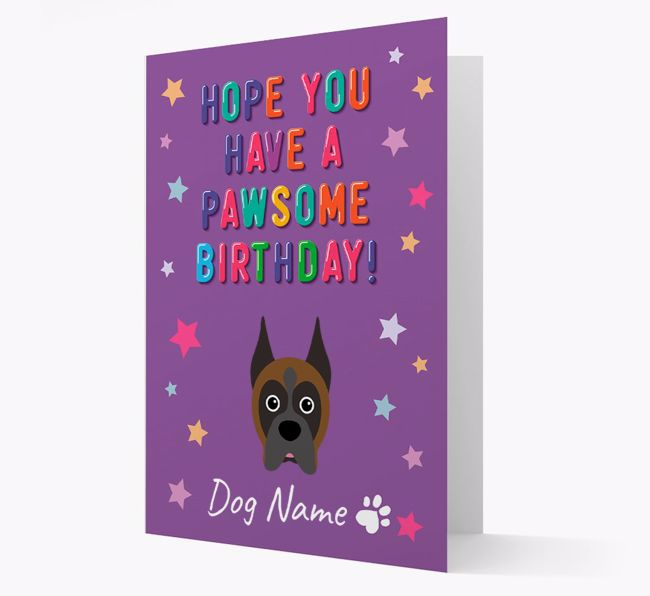 Personalised Card 'Hope You Have A Pawesome Birthday' with {breedCommonName} Icon